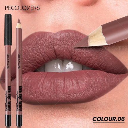 1 Pcs Matte Lip Liner Pencil, Multiple Red Brown Tones Lipstick Pen, Define Lip Lines, Smooth To Slide, Perfect Birthday Gifts