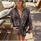 1pc-brown long Shirt / S
