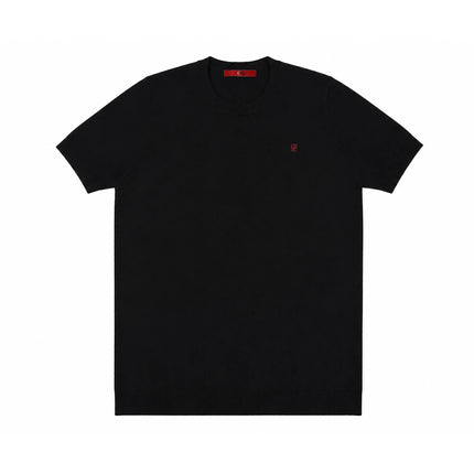 CH Embroidered Solid Color Short Sleeve Knit T Shirt Men Crew Neck Regular Fit All Match Soft Touch Casual Daily Tops