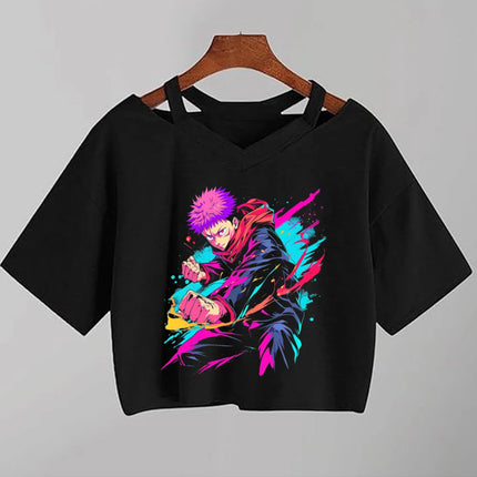 Jujutsu Kaisen Cute Crop Top Women Cropped Haut 2026  T Shirt Y2k Top   Tshirt Female