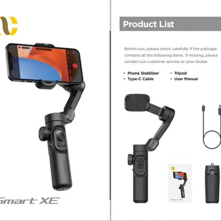 Folding Handheld Gimbal Smart XE 3-Axis Phone Gimbal Stabilizer With Focus Wheel for iOS Android iPhone 16-12 Vlog Stabilizer