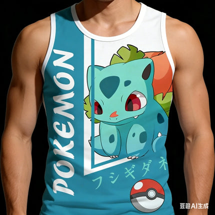 A Popular and Fashionable New Pokemon Bulbasaur Seed Vest with A Breathable and Loose 3d Printed Casual Vest Pattern in 2026