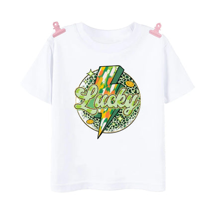 Rainbow Lucky Print Kids Shirts St. Patrick's Day Party Boys Girls Outfit T-shirt Holiday Child Short Sleeve Tops Toddler T Shirt