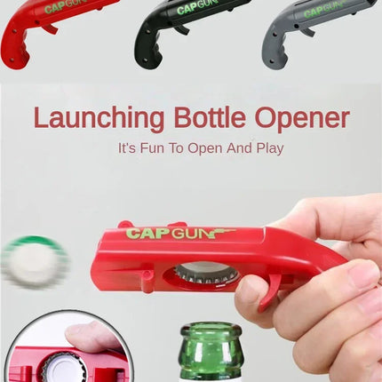 ABS Creative Pistol Bottle Opener Launches Beer Caps Fun Shooting Cap Gun Multifunctional Gadget For Home Bar Kitchen Tool