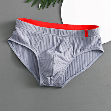 1/3PCS Men Briefs Mid Waist Elastic Soft Breathable Anti-septic U Convex Striped Solid Color Casual Men Underpants underwear men