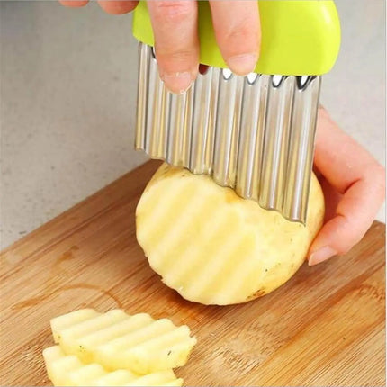 1PC Stainless Steel Potato Knife Wave Shaped French Fries Potato Chip Slicer Carrot Fancy Vegetable Cutter Kitchen Accessories