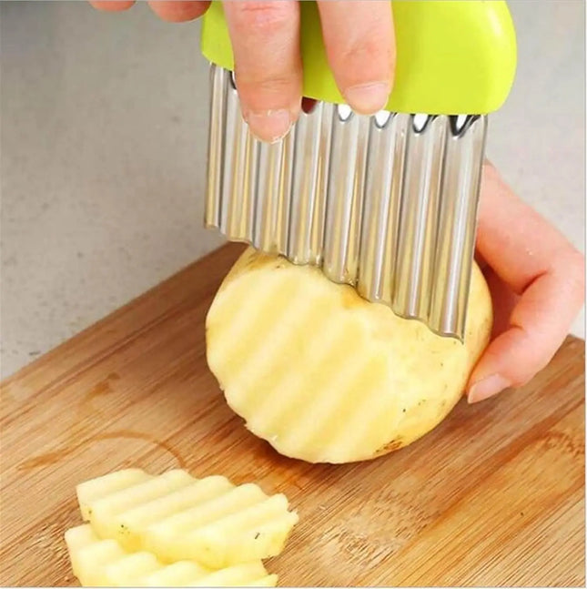 1PC Stainless Steel Potato Knife Wave Shaped French Fries Potato Chip Slicer Carrot Fancy Vegetable Cutter Kitchen Accessories