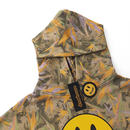 Drew House Camo Logo Printed Hoodie Men Oversized Heavy Cotton Casual Streetwear Pullover