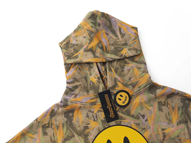 Drew House Camo Logo Printed Hoodie Men Oversized Heavy Cotton Casual Streetwear Pullover