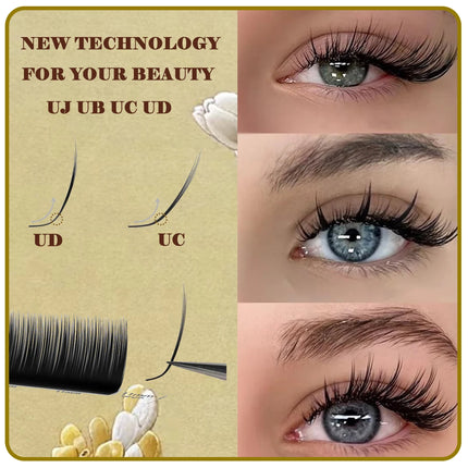 Domi Lash Camellia UJ UB UC UD Curl Individual Lashes 0.05 0.07 Eyelash Extensions Upgrade Premium Soft Camellia Lashes