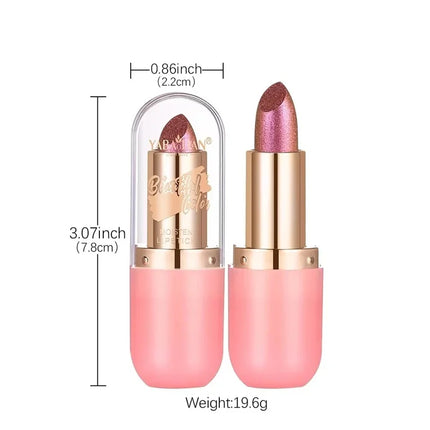 Chameleon Lipstick Color Changing Matte Glitter Diamond Lipstick Waterproof Pearl Shine Lip Gloss Sexy Makeup