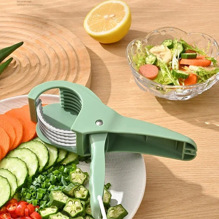 Kitchen Stainless Steel Vegetable and Fruit Slicer Multi functional Vegetable Salad Fruit Slicer Portable Kitchen Tool Scallion