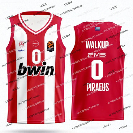 25/26 New Arrivals Olympiacos Athens Basketball Jersey Greek Adult Men's Basketball Quick-drying Vest Fan Special Jersey Set