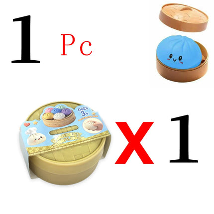 Colorful  Dumpling Squishy - Blind Box Mysecret Bun Fidget Toy Soft TPR Material Stress Relief Unboxing Surprise Random Style
