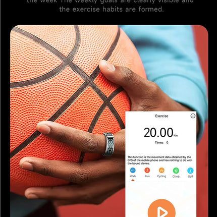 2 Set Display Screen Bluetooth Smart Rings Sleep Heart Rate Oxygen Monitoring Multi Sports Modes IP68 Waterproof Women Men Ring