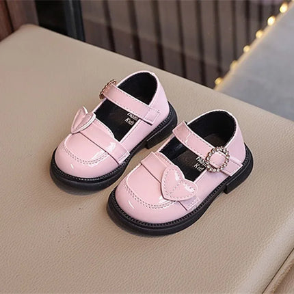 Crystal Girls Flats Shoes Kids Leather Shoes Baby Toddler Anti-Slippery Casual Footwear Child Single Shoes Infant First Walkers