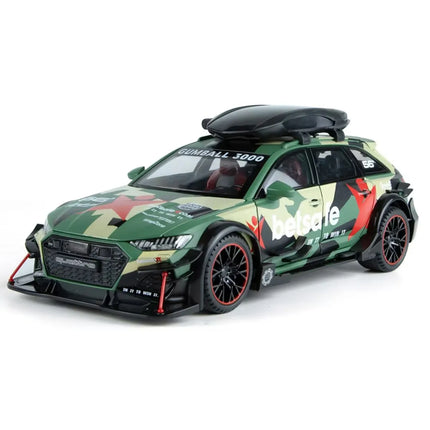 1/24 Audi RS6 Modified Vehicles Car Model Toys Alloy Diecast  With Pull Back Light & Sound Model Cars Boys Gifts For Children