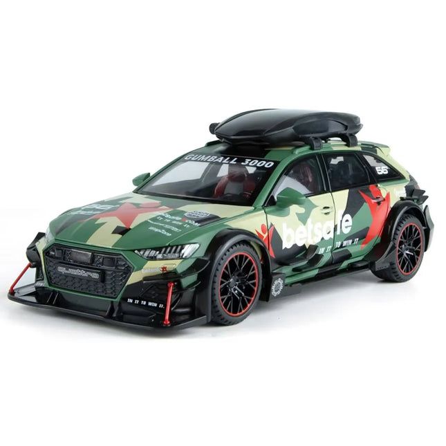 1/24 Audi RS6 Modified Vehicles Car Model Toys Alloy Diecast  With Pull Back Light & Sound Model Cars Boys Gifts For Children
