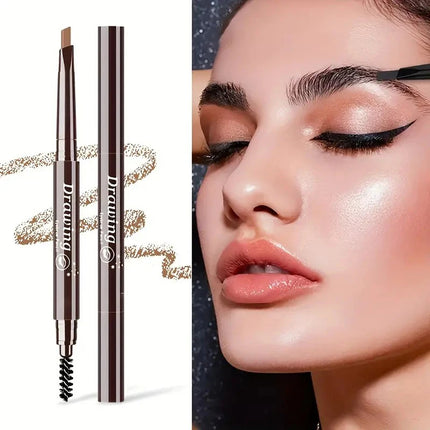 Double Ended Eyebrow Pencil Rotatable Triangle Eye Brow Pen Sweatproof Waterproof Smooth Lasting Beauty With Brush Makeup Tool