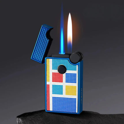 JOBON New Style Direct-jet Visible Transparent Gas Chamber Inflatable Lighter Windproof Men's Metal Cigarette Lighter Gift