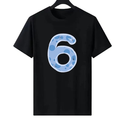 Letter Number Woman Black Summer Round Neck Parent-child Clothing Family Tops Unisex Comfort Short Sleeves T-Shirt Men Blouses
