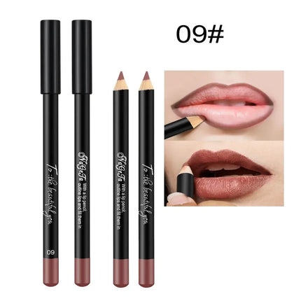 Matte Lip Liner Pencil 12 Assorted Colors Lipstick Eyeliner Natural Makeup Soft Pencil Waterproof and Long Lasting Lip Liner Pen