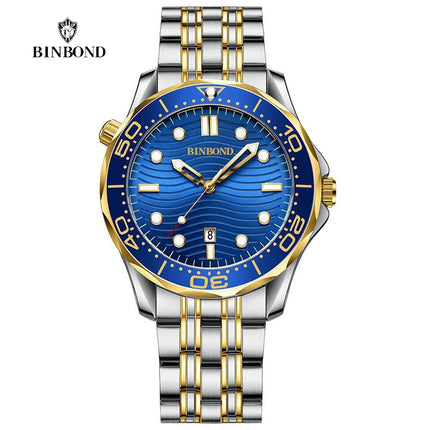 BINBOND Brand New Fashion Ultra-thin Sea Horse Series Men's Business Quartz Watches Waterproof Luminous Sports Casual Men's Watch
