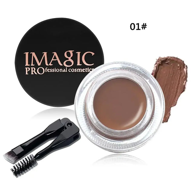 IMAGIC Professional Eye Brow Tint Makeup Tool Waterproof Brow Cream 6 Color Black Brown Eyebrow Gel With Brow Brush