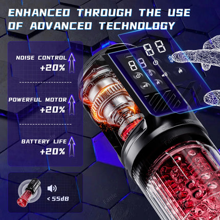 Automatic Heated Telescopic Sucking Masturbator Cup Blowjob Pocket Thrusting Rotating Masturbation Sex Toys for Adult Men