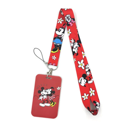 Mickey mouse Neck Keychain Necklace Webbings Ribbons Anime Cartoon Neck Strap Lanyard ID badge Holder Keychain Lanyards kids