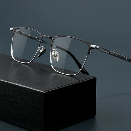 ZIROSAT 9009T Optical Glasses Pure Titanium Full-rim Frame Prescription Eyeglasses Rx Men Glasses for Male Eyewear