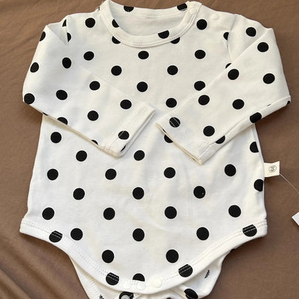 Baby Rompers 2025 Spring Autumn Long Sleeve Triangular Jumpsuit Polka Dot Printed Newborn Clothes Infant Rompers