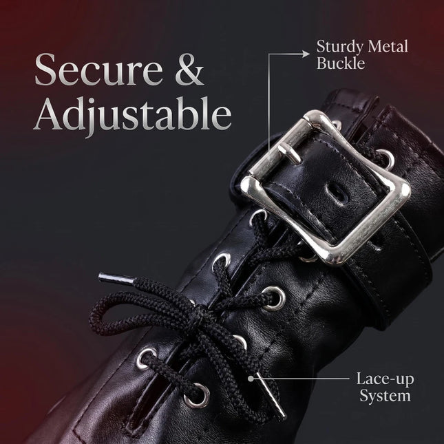 Leather Both Hands Bondage Straps – Tight Restraint Cuffs, Adult Sex Toy & Adult Game for Couples Role Play