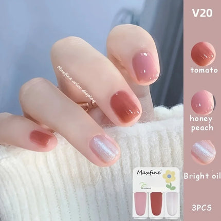 V20 Moon And Sixpence Set of 3 No-Bake Water-Based Nail Polishe Easy Peel off