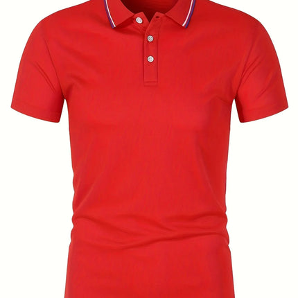 2025 Hot Sale Men's Summer Casual Breathable Comfortable Polo Shirt Men's Solid Color High Quality Short Sleeve T-Shirt