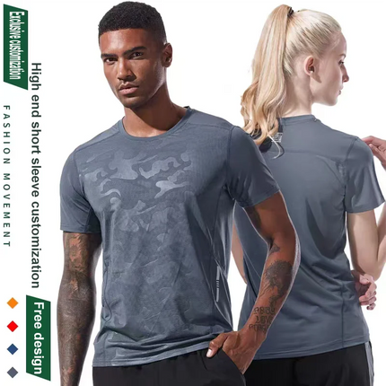 High-Quality Sport Quick-Drying T Shirt Custom Logo Round Neck Embroidery Polyester Print Personal Design Tops 2023