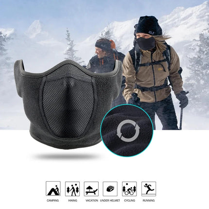 Fashion Winter Thermal Balaclava Full Face Mask Skiing Hat Bandana Hat Windproof Snowboard Scarves Women's Men Helmet Cap Black