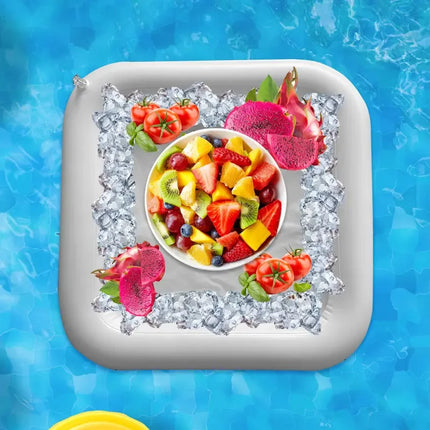 1 Piece of Inflatable Serving Stick, Ice Self-Service Salad Serving Tray, Food and Beverage Holder, Cooler Container