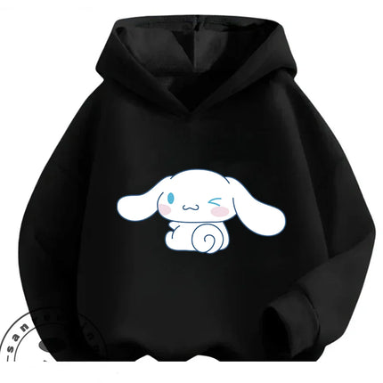 Street Fashion Cinnamoroll Hooded Sweatshirt Boys Girls 3-14Y Autumn Winter Cute Kawaii Cartoon Hot Outdoor Casual Lovely