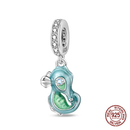 Charm 925 Silver Blue Ocean Life Theme Charm Beads Fit 3mm Original Bracelet For Women DIY Pendants Luxury Jewelry Gift Hot Sale