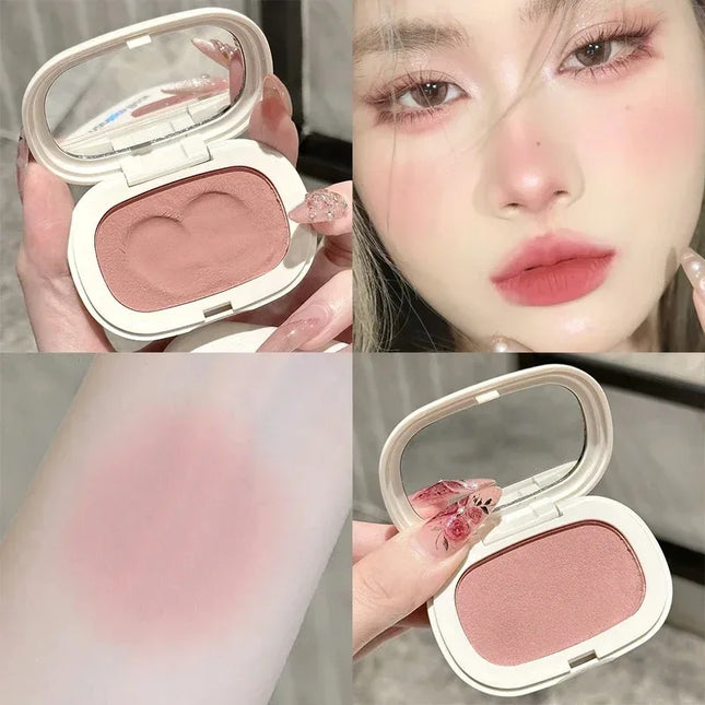Single Color Blush Silky Texture High Color No Powder Feeling Low Saturation Long-lasting Natural Matte Blush Cream Face Makeup