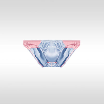 Men's Underwear Sexy Low Waist Triangle Briefs Satin Silky Comfortable Breathable Thin Underpanties