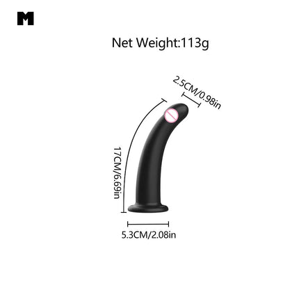 Silicone Anus plug with Strong Suction Cup, Smooth Curve Prostate Massager for Men, Flexible G-Spot & Sphincter Stimulator Toy