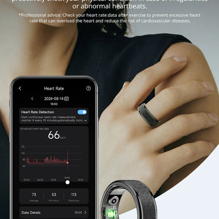 COLMI R10 Smart Ring with Charging Case for Men Women, Health and Sleep Monitor, 5ATM Waterproof, Multi-sport Mode