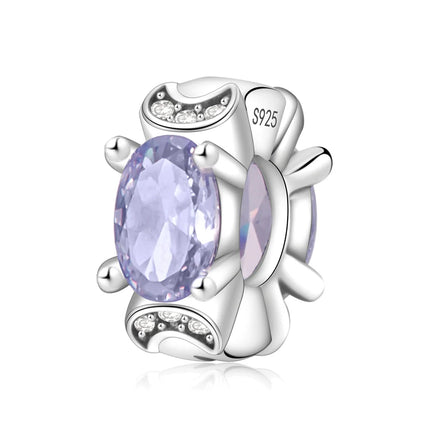Purple Series 925 Sterling Silver Lily of the Valley Rose Mermaid Witch Hat Charm Fit DIY Bracelet Necklace Charming Gifts