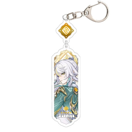 Anime Keychain Linnea Flins Durin Mualani Furina Arlecchin Key Chain Accessories Genshin Impact Cute Bag Pendant Key Ring Gift