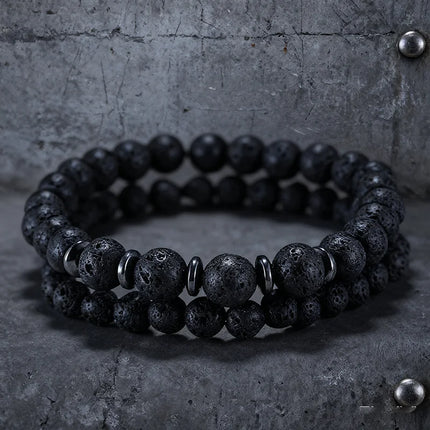 Noter 5 Colors Men Bracelet Set 2Pcs/Pair Tiger Eyes Howlite Stone Strand Braclet Positive Energy Healing Braslet Pulsera Homme