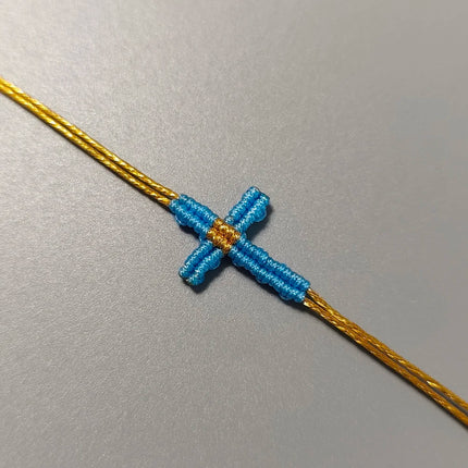 Hand-Woven Macrame Cross Bracelet Adjustable Bohemian Style Jewelry for Women Girls