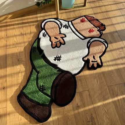 VIKAMA Funny Joke Cartoon Bedroom Carpet Soft and Slip-resistant Children's Bedside Rug Living Room Sofa Cushion Home Decoration