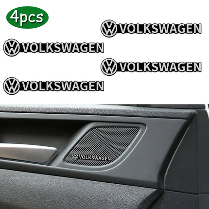 3D Car Audio Stereo Speaker Badge Sticker Decal Accessories For Volkswagen VW Golf Polo Caddy Tiguan Passat Jetta Touareg Sharan